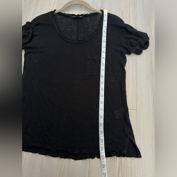 Rag and Bone Raw Edges Pocket Tee 100% Linen T-shirt Size S/M - Picture 6 of 10